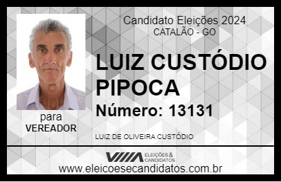 Candidato LUIZ CUSTÓDIO PIPOCA 2024 - CATALÃO - Eleições