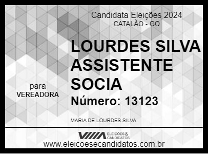 Candidato LOURDES SILVA ASSISTENTE SOCIA 2024 - CATALÃO - Eleições