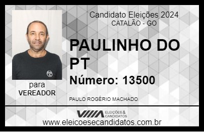 Candidato PAULINHO DO PT 2024 - CATALÃO - Eleições