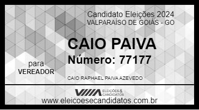 Candidato CAIO PAIVA 2024 - VALPARAÍSO DE GOIÁS - Eleições