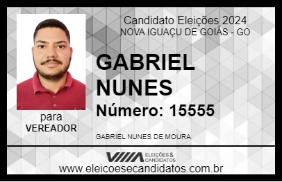 Candidato GABRIEL NUNES 2024 - NOVA IGUAÇU DE GOIÁS - Eleições