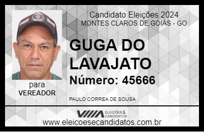 Candidato GUGA DO LAVAJATO 2024 - MONTES CLAROS DE GOIÁS - Eleições