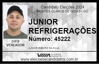 Candidato JUNIOR REFRIGERAÇÕES 2024 - MONTES CLAROS DE GOIÁS - Eleições