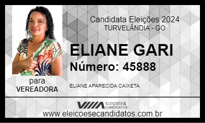 Candidato ELIANE GARI 2024 - TURVELÂNDIA - Eleições