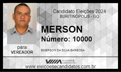 Candidato MERSON 2024 - BURITINÓPOLIS - Eleições