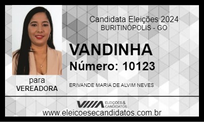 Candidato VANDINHA 2024 - BURITINÓPOLIS - Eleições