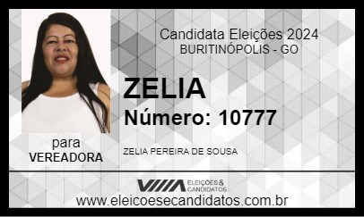 Candidato ZELIA 2024 - BURITINÓPOLIS - Eleições