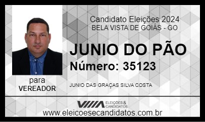 Candidato JUNIO DO PÃO 2024 - BELA VISTA DE GOIÁS - Eleições