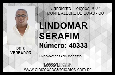 Candidato LINDOMAR SERAFIM  2024 - MONTE ALEGRE DE GOIÁS - Eleições