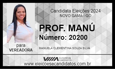 Candidato PROF. MANÚ 2024 - NOVO GAMA - Eleições