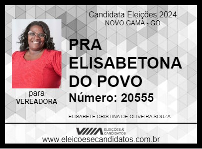 Candidato PRA ELISABETONA DO POVO 2024 - NOVO GAMA - Eleições