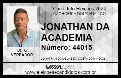 Candidato JONATHAN DA ACADEMIA 2024 - CACHOEIRA DOURADA - Eleições