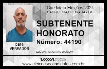 Candidato SUBTENENTE HONORATO 2024 - CACHOEIRA DOURADA - Eleições