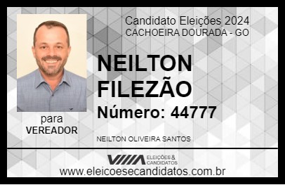 Candidato NEILTON FILEZÃO 2024 - CACHOEIRA DOURADA - Eleições