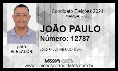 Candidato JOÃO PAULO PEBA 2024 - MAMBAÍ - Eleições