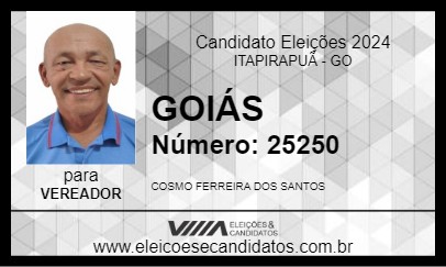 Candidato GOIÁS 2024 - ITAPIRAPUÃ - Eleições