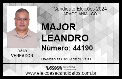 Candidato MAJOR LEANDRO 2024 - ARAGOIÂNIA - Eleições