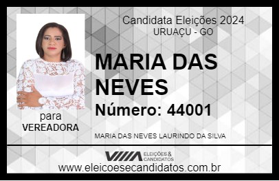 Candidato MARIA DAS NEVES 2024 - URUAÇU - Eleições