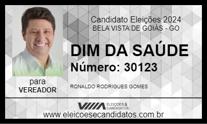 Candidato DIM DA SAÚDE 2024 - BELA VISTA DE GOIÁS - Eleições