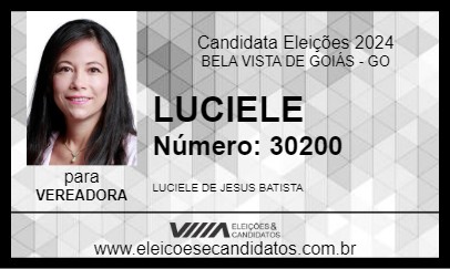 Candidato LUCIELE 2024 - BELA VISTA DE GOIÁS - Eleições