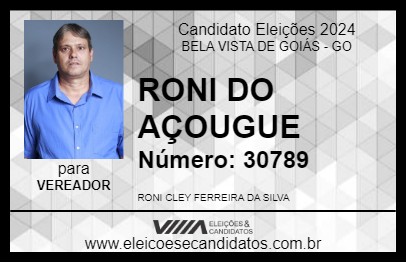 Candidato RONI DO AÇOUGUE 2024 - BELA VISTA DE GOIÁS - Eleições