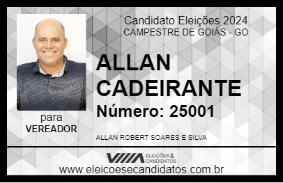 Candidato ALLAN CADEIRANTE 2024 - CAMPESTRE DE GOIÁS - Eleições