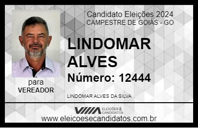 Candidato LINDOMAR ALVES 2024 - CAMPESTRE DE GOIÁS - Eleições