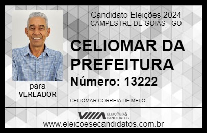 Candidato CELIOMAR DA PREFEITURA 2024 - CAMPESTRE DE GOIÁS - Eleições