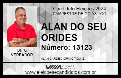 Candidato ALAN DO SEU ORIDES 2024 - CAMPESTRE DE GOIÁS - Eleições