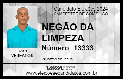 Candidato NEGÃO DA LIMPEZA 2024 - CAMPESTRE DE GOIÁS - Eleições