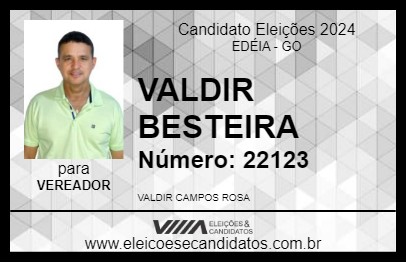 Candidato VALDIR  BESTEIRA 2024 - EDÉIA - Eleições