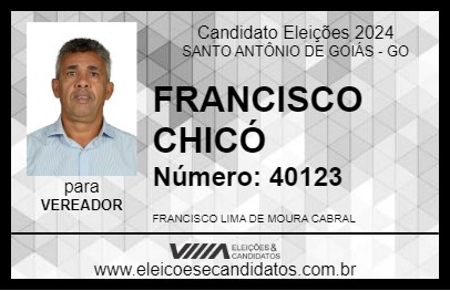 Candidato FRANCISCO CHICÓ 2024 - SANTO ANTÔNIO DE GOIÁS - Eleições