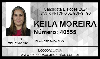 Candidato KEILA MOREIRA 2024 - SANTO ANTÔNIO DE GOIÁS - Eleições