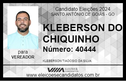 Candidato KLEBERSON DO CHIQUINHO 2024 - SANTO ANTÔNIO DE GOIÁS - Eleições