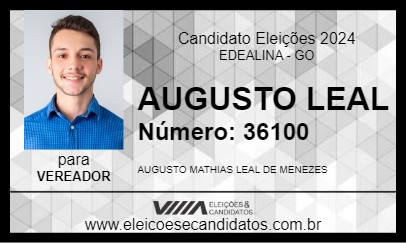 Candidato AUGUSTO LEAL 2024 - EDEALINA - Eleições