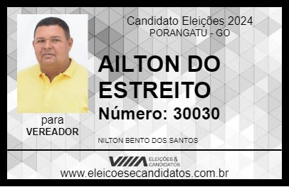 Candidato AILTON DO ESTREITO 2024 - PORANGATU - Eleições