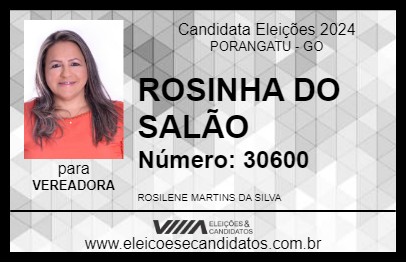 Candidato ROSINHA DO SALÃO 2024 - PORANGATU - Eleições