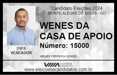 Candidato WENES DE DÓ 2024 - MONTE ALEGRE DE GOIÁS - Eleições