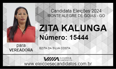 Candidato ZITA KALUNGA 2024 - MONTE ALEGRE DE GOIÁS - Eleições