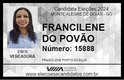 Candidato FRANCILENE DO POVÃO 2024 - MONTE ALEGRE DE GOIÁS - Eleições