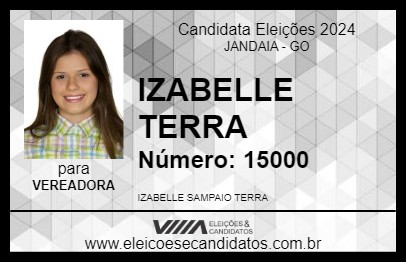 Candidato IZABELLE TERRA 2024 - JANDAIA - Eleições