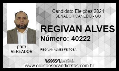 Candidato REGIVAN ALVES 2024 - SENADOR CANEDO - Eleições