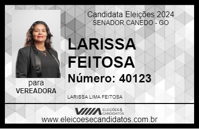 Candidato LARISSA FEITOSA  2024 - SENADOR CANEDO - Eleições