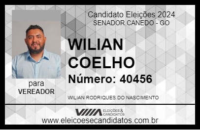 Candidato WILIAN COELHO 2024 - SENADOR CANEDO - Eleições