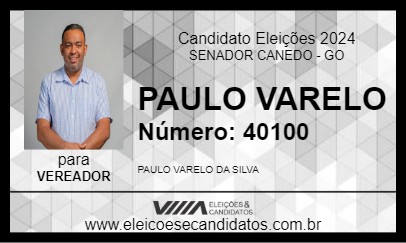 Candidato PAULO VARELO 2024 - SENADOR CANEDO - Eleições