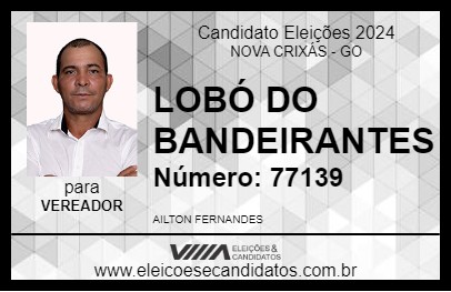 Candidato LOBÓ DO BANDEIRANTES 2024 - NOVA CRIXÁS - Eleições