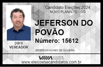 Candidato JEFERSON  DO POVÃO 2024 - NOVO PLANALTO - Eleições