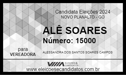 Candidato ALÊ SOARES 2024 - NOVO PLANALTO - Eleições