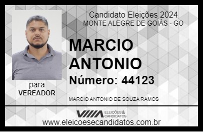 Candidato MARCIO ANTONIO 2024 - MONTE ALEGRE DE GOIÁS - Eleições