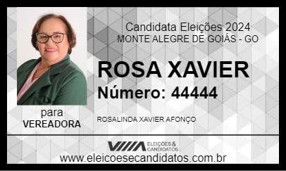 Candidato ROSA XAVIER 2024 - MONTE ALEGRE DE GOIÁS - Eleições